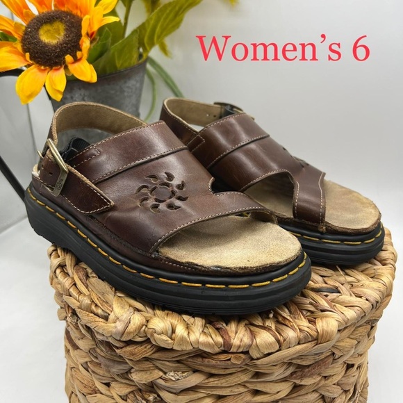 Dr. Martens Shoes - Vintage Brown Dr Marten Sandals Re-did Insoles